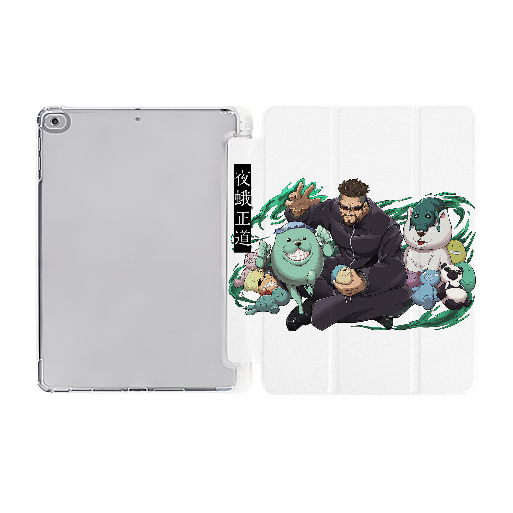（画像用） 呪術廻戦 Jujutsu Kaisen IPad ケース ペン収納付き 三つ折りスタンド PUレザー×シリコン 対応機種9.5/10.5/10.9インチ